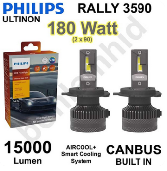 LED Mobil Philips Ultinon Rally 3590 H4 Hi/Lo H11 H7 HB3 180 Watt 15000 LM 6500K Bohlam Lampu Mobil - H4 Hi/Lo
