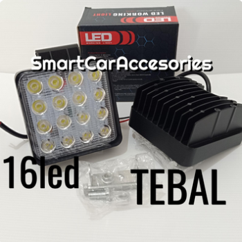Lampu Led work Light Kerja Kabut Foglamp Tembak 16 Mata 48 Watt Tebal