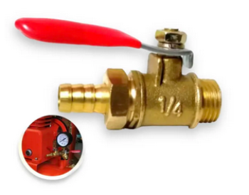 Kran kompresor angin 1/4” kuningan Hato