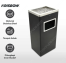DUST BIN SQUARE WITH ASHTRAY BLACK DUST BIN SQUARE WITH ASHTRAY BLACK