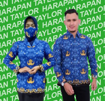 Batik korpri terbaru 2022 / kemeja batik korpri terbaru lengan panjang warna biru / baju batik korpri pria terbaru lengan panjang lapis furing premium / hem batik korpri premium (Pria dan Wanita)