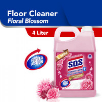 SOS Pembersih Lantai Jerigen Floral Breeze - Pink [4 Liter]