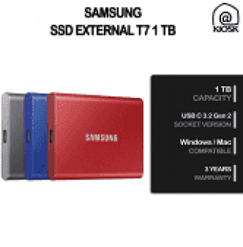 HARDDISK SAMSUNG EXT. SSD T7 1 TERRA BYTE USB TIPE A & C