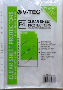 Clear Sheet Protector Plastik Folio (F4) isi 100