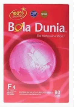 Kertas Bola Dunia Folio (F4) 80 gsm