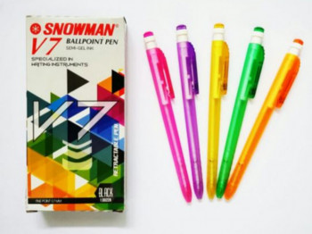 SNOWMAN BALLPOINT PEN V7 - BLACK