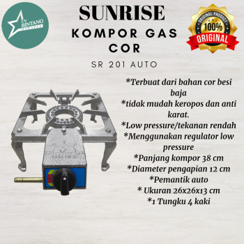 KOMPOR GAS 1 TUNGKU SURISE  SR-201 AUTO