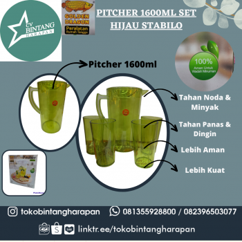 GOLDEN DRAGON PITCHER SET 1600 ML 879 HIJAU