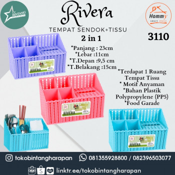 TEMPAT TISSUE + SENDOK 3110  2 IN 1 RIVERA