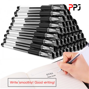 PPJ Pulpen Gel 0.5mm Isi Ulang dengan Tinta Refill 20 PCS - KB13CM - Black