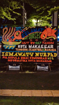 Papan Karangan Bunga Ukuran 3 m x 2,5 m