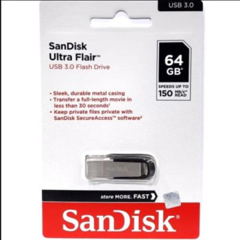 SANDISK FLASHDISK 64 GB ULTRA FLAIR CZ73 USB 3.0 UP TO 150 MBPS - 64GB