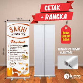 Cetak Banner (Uk. 60 X 60) Cetak dan  Rangka