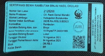 Label Benih Unggul Bersertifikat Kelas Benih Sebar (BR)