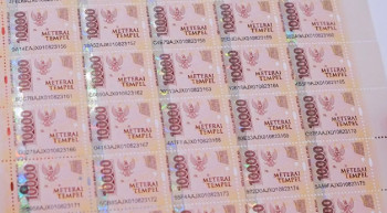 Materai Tempel Resmi Indonesia (Asli) –  satuan