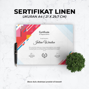 Cetak Sertifikat Kegiatan ukuran A4